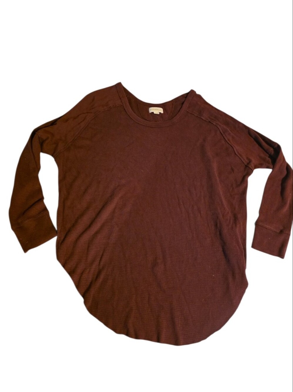 Golden TNA Women's Long Sleeve Waffle Knit Top - Brown